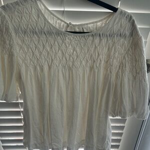 Anthropologie white blouse size M.